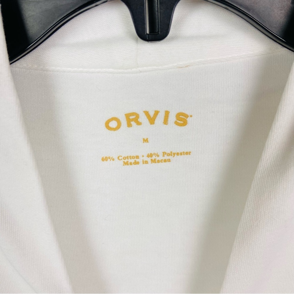 ORVIS white V neck 3/4 sleeves cotton shirt size medium - Picture 4 of 7